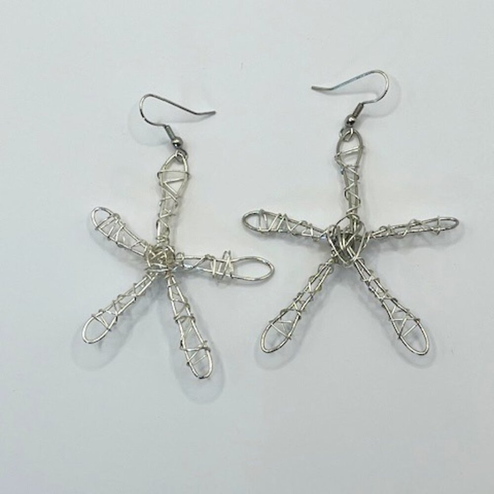 VINTAGE | Hand made Star earrings 2”